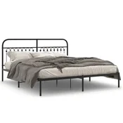 Vidaxl Kovinski posteljni okvir z vzglavjem črn 183x213 cm
