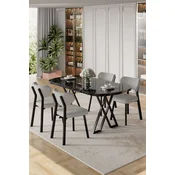 Hanah Home Trpezarijski set, 5 komada, Sivi