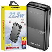 Awei Awei PowerBank P13K 20000 mAh 22,5 W črn/črn digitalni zaslon