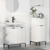vidaXL Komplet pohištva za kopalnico 2 pcs Bela 39.5 x 36 x 88 cm