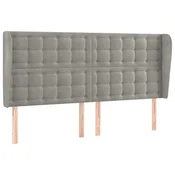 Vidaxl Vzglavje z ušesi svetlo sivo 163x23x118/128 cm žamet