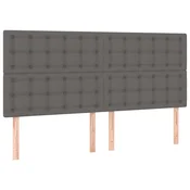 Vidaxl Vzglavje postelje sivo 160x5x118/128 cm umetno usnje