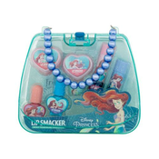 Lip Smacker Disney Princess Ariel Mini Makeup Bag Set balzam za usne 2 x 3,4 g + kremasto sjajilo za usne 2 x 2 g + lak za nokte 2 x 4,25 g + prsten + plasticna vrecica