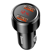 Autopunjac Magic Car s dva izlaza i protokolom brzog punjenja USB Quick Charge 3.0 - crni