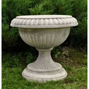 Casa Padrino baroque garden decorative flower pot gray A� 50 x H. 43 cm - Round baroque style plant pot - Baroque garden decoration - Baroque terrace decoration - Baroque decoration accessories