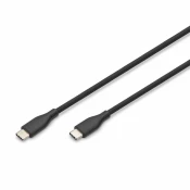 Digitus kabel USB C-C 1m 60W črn silikonski AK-300341-010-S