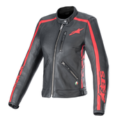 Alpinestars Stella Dyno ženska kožna motoristička jakna crno-crvena