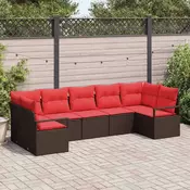 Set sofe s jastukom 7 pcs Smeda poliratan