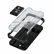 HURTEL Kristalni obročni ovitek oklepni hibridni etui pokrov + magnetni držalo iPhone 13 mini črni