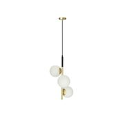 Duo Pendant Lamp Black Golden Matt 3X15W E14 White Lampshade