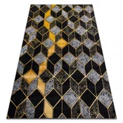 eoshop Preproga GLOSS moderni 400B 86 elegantna, glamur, art deco, 3D geometrijska črna/zlata ( - Velikost: 160x220 cm)