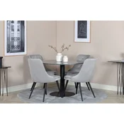 Venture Design Jedilna miza in stol Estelle, miza 106x75 cm, stol 66x88,5x50 cm, črna