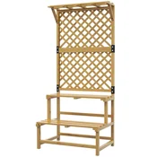 Homestar Stojalo za rastline 2 nivoja z mrežo in streho 75x50x166 cm rumeno