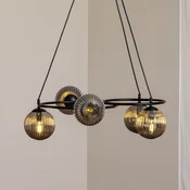 EMIBIG LIGHTING Svetilka za dnevno sobo Libra, dimno siva/črna, O 70 cm, 5 luči. - Dnevna soba/jedilnica - Sodobni - dimno siva, črna - Kovina