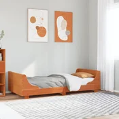 shumee vidaXL Posteljni okvir brez vzmetnice rjave barve 75x190 cm borovina