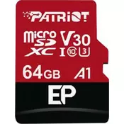 PATRIOT 64GB microSDXC kartica V30 A1 klasa 10 U3 100/80MB/s + adapter