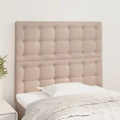 Greatstore Posteljno vzglavje 2 kosa kapučino 80x5x78/88 cm umetno usnje