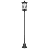 OUTSUNNY Solarna svetilka z 6h avtonomijo in sidranje na tla, zunanja svetilka iz polikarbonata in ABS IP44, 17x17x127 cm, črna