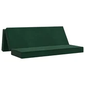 Vidaxl Zložljiv kavč postelja 180 x 67 x 45 cm Temno zelena