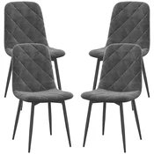 Homestar Set 4 jedilnih stolov 45x54x87 cm siva