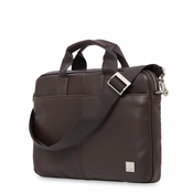 Knomo STANFORD Small Leather Briefcase 13inch - Brown