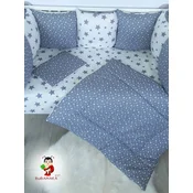 Bubamara037 Set za krevetac sa ogradicom od jastuka, Sivi