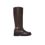 Jahalni škornji Tommy Hilfiger Th Stud Leather Knee Riding Boot FW0FW09608 Rjava
