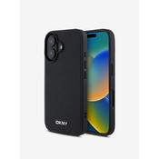 DKNY PU Leather Silver Metal Logo Magsafe iPhone 16 Plus Black Ovitek za telefon Vijolična