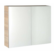 Omarica z ogledalom VEGA, 80 x 70 x 18 cm, hrast platin - Hrast platin - 18 - 24 - 18.00 - MDF/laminat - Upočasnjevalni tečaji - Aqualine - 80.00 - Modern square - 80x70x18 cm - 70.00