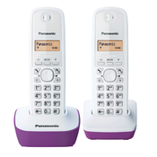 Panasonic KX-TG1612FRF telefon DECT telefon Identifikacija poziva Ljubicasto, Bijelo