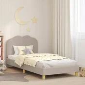 Krevet za djecu s uzglavljem Svjetlosiva 90 x 200 cm Bouclé