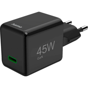 Hama HAMA Super Mini Power Delivery Quickcharge USB-C 45W črni stenski polnilnik