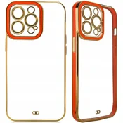 Ovitek Fashion za iPhone 12 Pro, gel, zlati okvir, rdeč