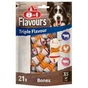 8in1 Triple Flavour žvečilne kosti XS - Varčno pakiranje: 3 x 21 kosov