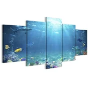 shumee Slika na italijanskem platnu 100 x 50 cm pentaptih - živali Slika na italijanskem platnu 225 x 112,5 cm pentaptih - živali