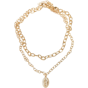 Madonna necklace with layering - gold color