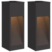 Vidaxl Sončna LED svetilka za pot 2 szt. Črna Medenina