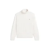 Tommy Jeans Pulover ESSENTIAL bela