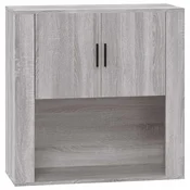 Vidaxl vidaXL Stenska omarica, siva, hrast sonoma, 80x33x80 cm