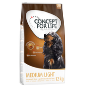 2 x 12 kg/4 kg/1,5 kg Concept for Life za pse po posebni ceni! - Medium Light (2 x 12 kg)
