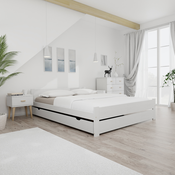 Postelja IKAROS DOUBLE 140 x 200 cm, bela Posteljno dno: Z lamelnim dnom, Vzmetnica: Brez vzmetnice