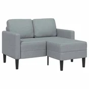 vidaXL Dvosed z ležalnikom v obliki črke L svetlo siv 125 cm blago