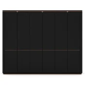 Casa Padrino luxury bedroom cabinet black/copper 280 x 62 x H. 238 cm - Solid wood wardrobe with 6 doors - Bedroom furniture - Hotel furniture - Luxury furniture