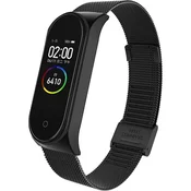 GS Milanski pašček za Xiaomi Mi Band 3/Mi Band 4, črne barve