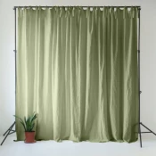 Svetlo zelena lanena zavesa 140x170 cm Sage – Linen Tales