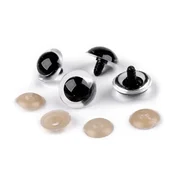 Velike oči s ključavnico O26 mm - prozorne (20 kompletov)
