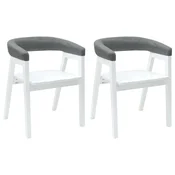 Vidaxl Jedilni stoli 2 szt. Bela 54 x 57 x 73 cm Masivno gumovo les