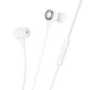 Hoco Žične ušesne slušalke z 3,5-mm priključkom Hoco M116, bele