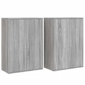 Vidaxl Komoda 2 kosa siva sonoma 60x31x84 cm inženirski les