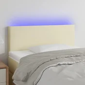 Vidaxl vidaXL LED vzglavje postelje kremne barve 100x5x78/88 cm umetno usnje